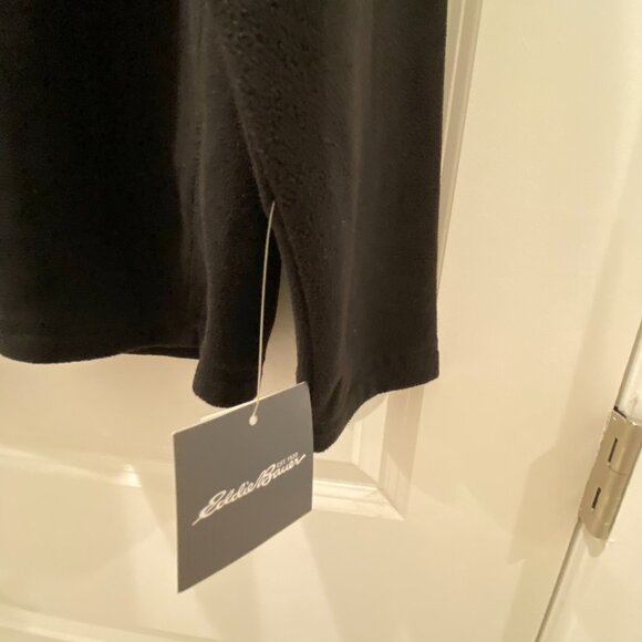 Eddie Bauer Men's 1/4 Zip Pullover Black Super Soft Fleece Sweater Size XL NWT - Picture 4 of 5